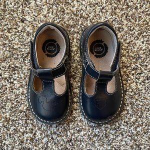 Livie & Luca Squirrel and Acorn T-Strap Mary Janes, dark blue, size 8 toddler